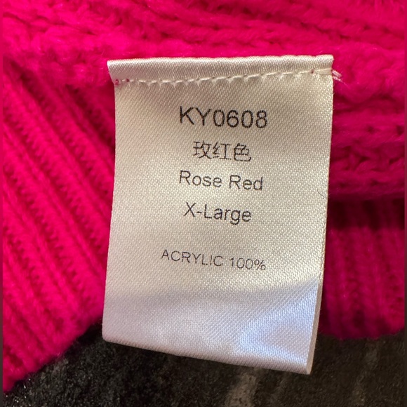 Hot Pink 💖 V Neck Sweater - Picture 7 of 8